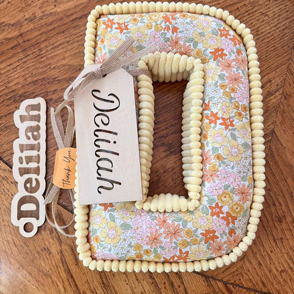 Floral and Corduroy Fabric Letters for Wall or Shelf Decor, Nursery, Baby Shower Gift, Girl's Decor, Kid's Bedroom, Baby Name, Initial