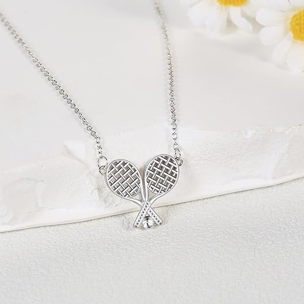 Volleyball Baseball Basketball Tennis Soccer Golf Necklace 925 Sterling Sliver Heart Sports Pendant Jewelry Gifts for Women Girls