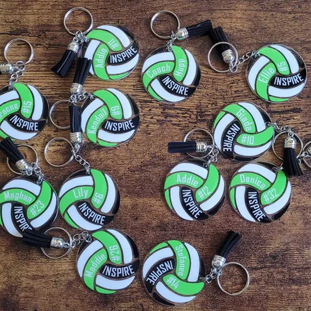 Personalized Volleyball Bag Tags, Volleyball Keychains, Volleyball Gifts for Team, Volleyball Team Gifts, Volleyball Player Gifts