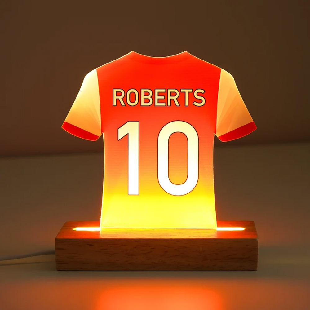 Personalized LED Football Shirt Lamp, Football Night Light Gift, Baby Gifts from Daddy, Birthday Gifts for Kids, Boys Bedroom Nursery Light