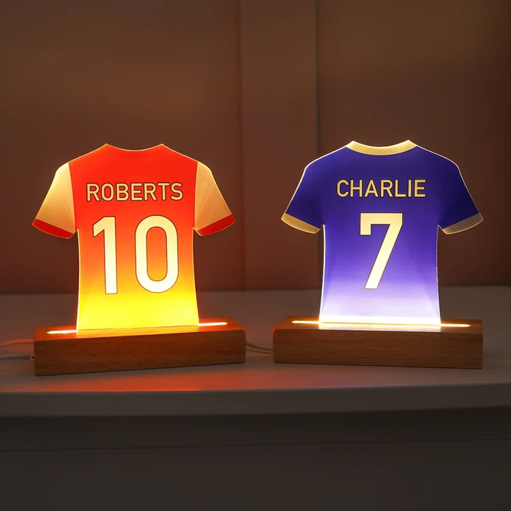 Personalized LED Football Shirt Lamp, Football Night Light Gift, Baby Gifts from Daddy, Birthday Gifts for Kids, Boys Bedroom Nursery Light