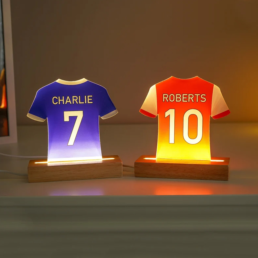 Personalized LED Football Shirt Lamp, Football Night Light Gift, Baby Gifts from Daddy, Birthday Gifts for Kids, Boys Bedroom Nursery Light