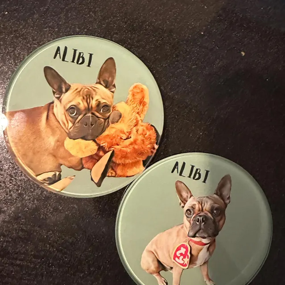 Custom Pet Photo Coasters with Name, Multicolor Coffee Cork Coasters for Drinks, Rounds/Square Absorbent Coasters, Pet Lovers Gifts for Dog Mom Cat Dad