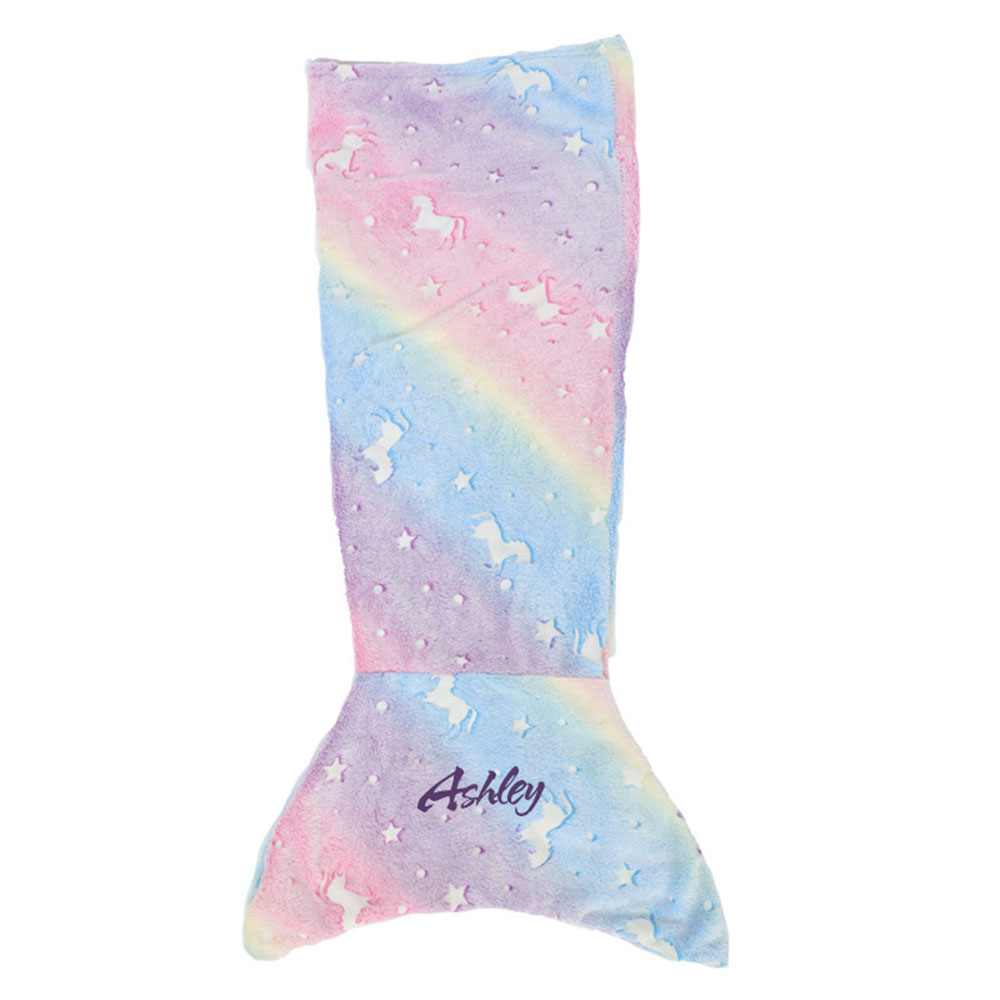 Custom Mermaid Tail Blankets Glow in The Dark