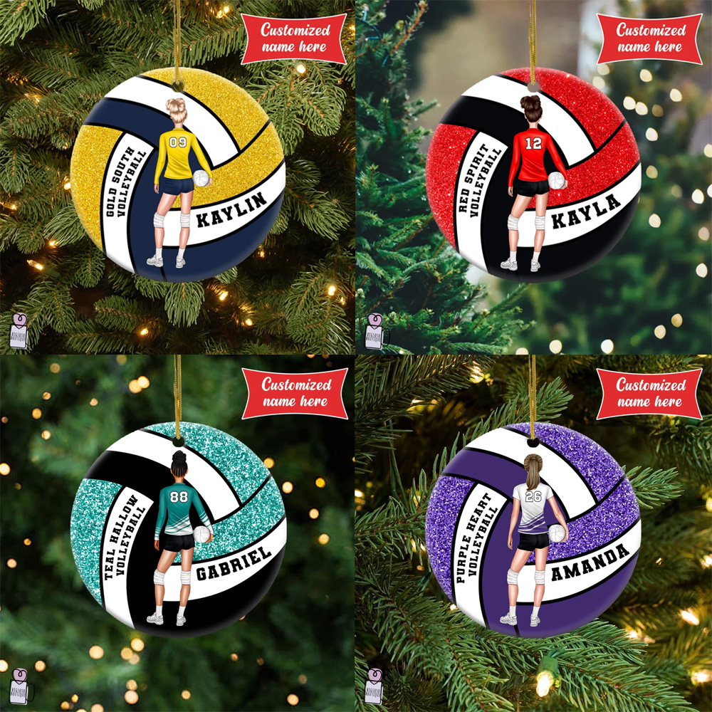 Personalized Volleyball Girl Ornament, Sports Ornament 2024, Christmas Gift for Sport Lover, Christmas Decoration, Team Gift, Senior Gift