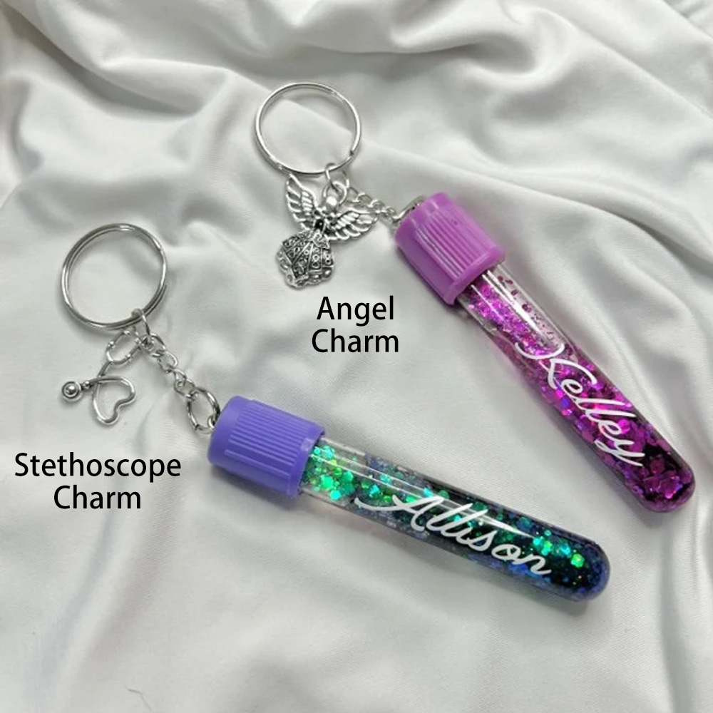 Personalized Phlebotomist Blood Tube Keychain, Phleb Keychain, Medical Assistant Accessories, Nurse Graduation Gifts for Medical Staff Doctor Women