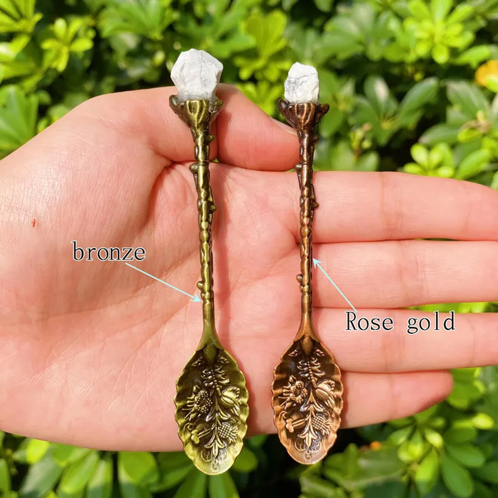 Personalized Crystal Witch Spoon, Magic Apothecary Spoon, Herb Spoons, Tea Coffee Spoons, Dessert Spoons, Birthday Gifts for Woman Crystal Pharmacist Lover