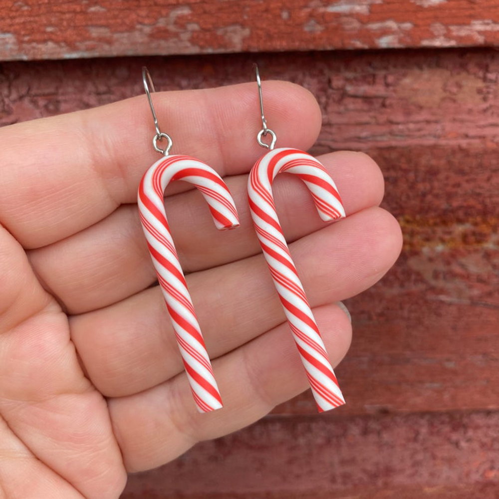 Candy Cane Earrings | Christmas Earrings | Novelty Earrings | Unique Earrings | Fun Earrings | Dangle Earrings