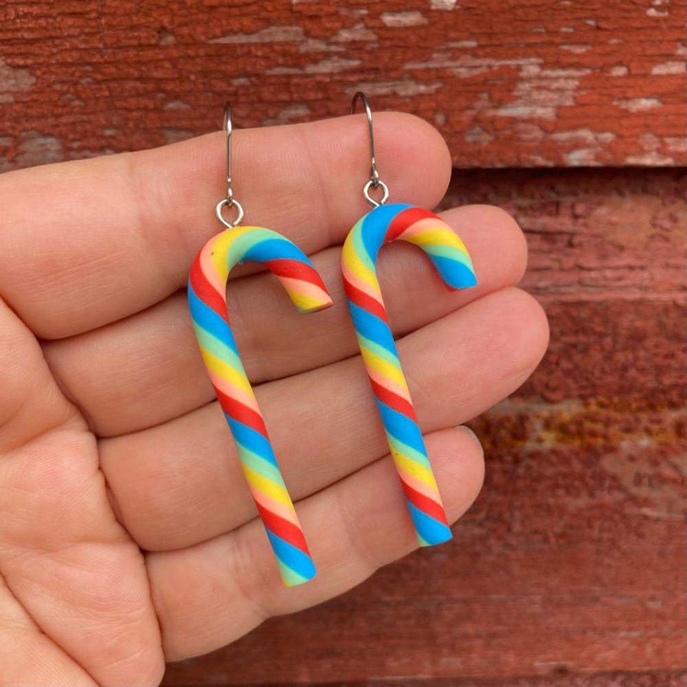 Candy Cane Earrings | Christmas Earrings | Novelty Earrings | Unique Earrings | Fun Earrings | Dangle Earrings