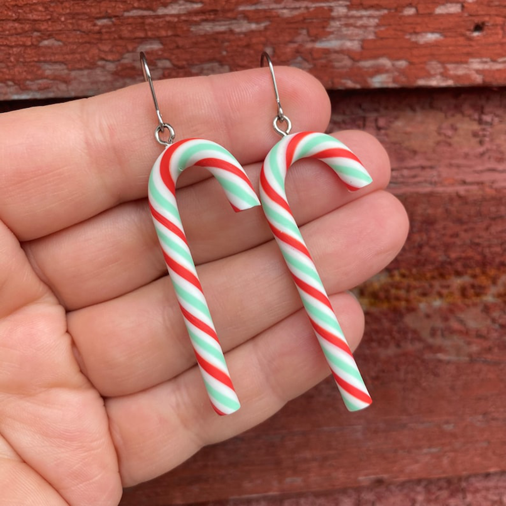 Candy Cane Earrings | Christmas Earrings | Novelty Earrings | Unique Earrings | Fun Earrings | Dangle Earrings