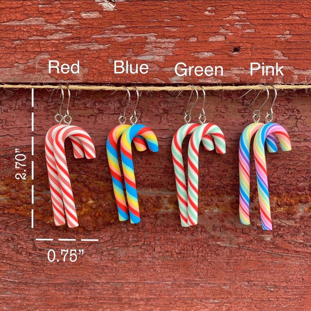 Candy Cane Earrings | Christmas Earrings | Novelty Earrings | Unique Earrings | Fun Earrings | Dangle Earrings