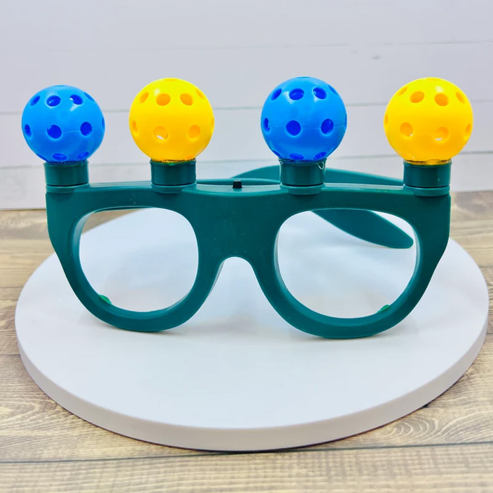 Micro Pickleball Glasses that Lights Up with 4 Micro Pickleballs on Top,Gifts for Pickleball Lover ,Pickleball Christmas Gift