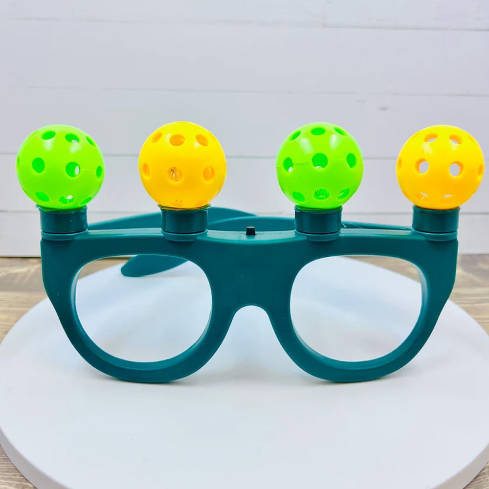 Micro Pickleball Glasses that Lights Up with 4 Micro Pickleballs on Top,Gifts for Pickleball Lover ,Pickleball Christmas Gift