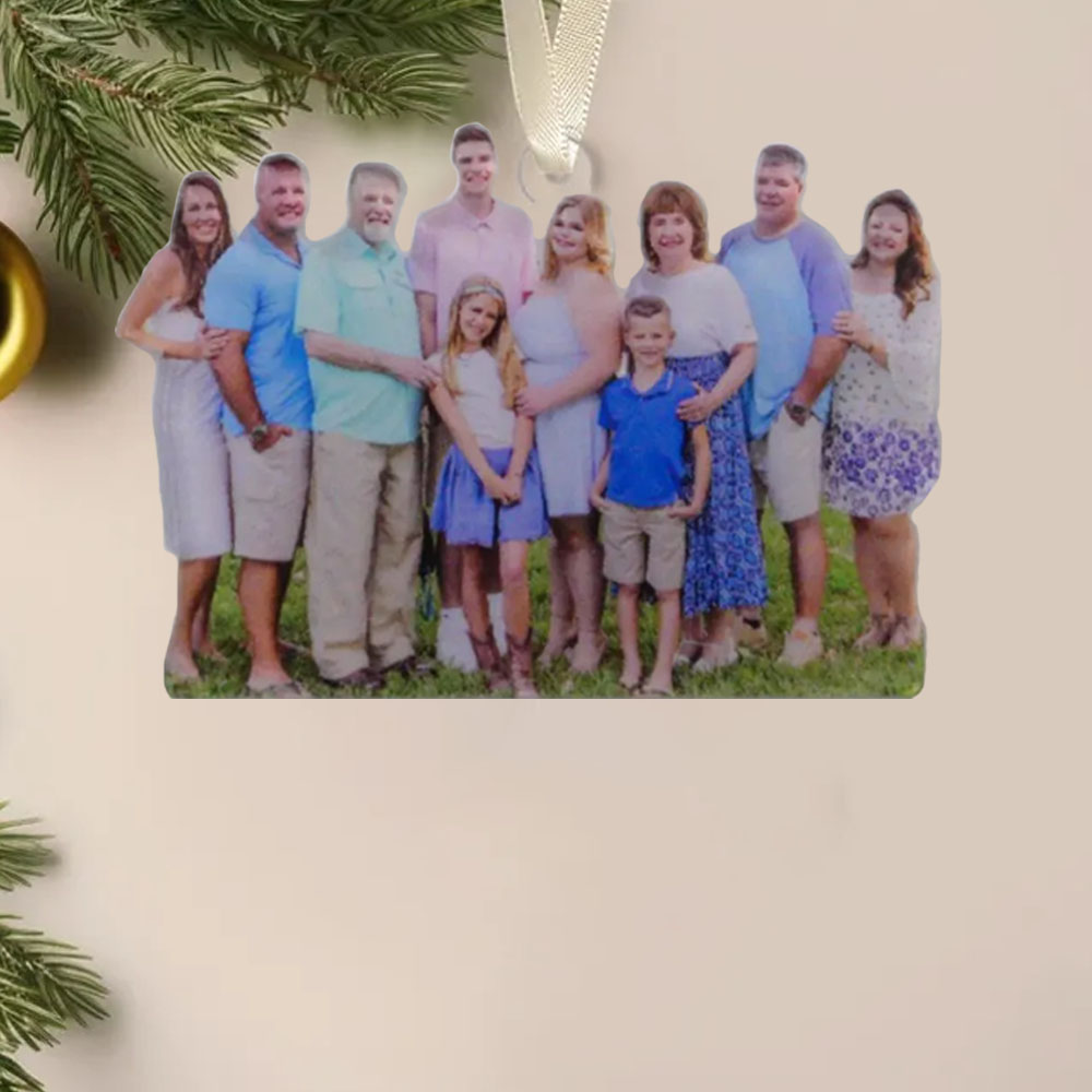 Custom Family Photo Christmas Ornaments, Xmas Family Photo Ornament, Family Picture Ornament Christmas, Custom Picture Ornament Christmas