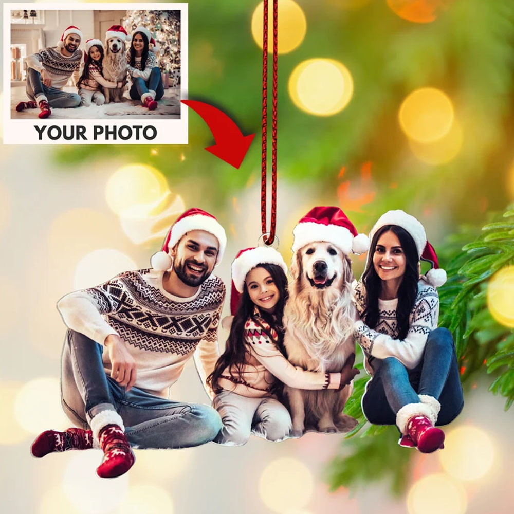 Custom Family Photo Christmas Ornaments, Xmas Family Photo Ornament, Family Picture Ornament Christmas, Custom Picture Ornament Christmas