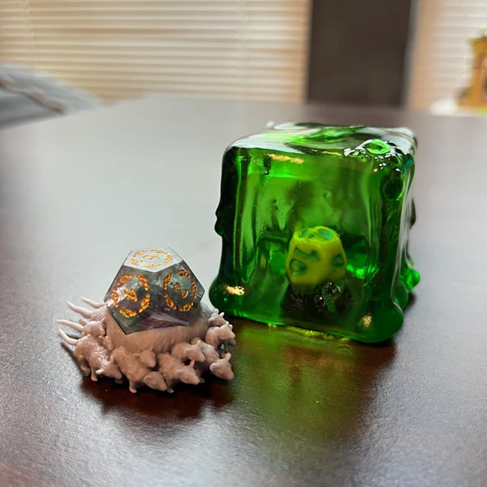 Miniature Gelatinous Cube Dice Jail, Fantasy Gaming Accessoires, Tabletop