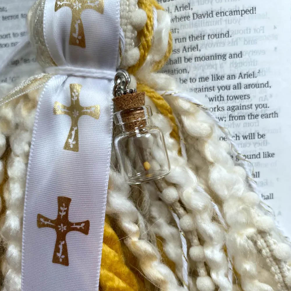 Bible Tassel, White and Gold Bible Tassels, Faith of a Mustard Seed, Christian Gifts for Her, Bookmarks, Faith Based, Faith Inspired Gifts