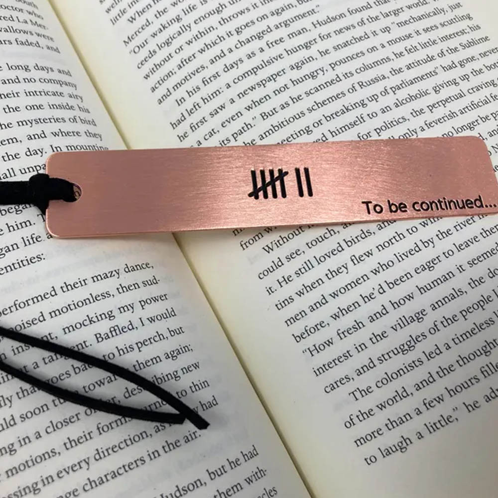 Solid Copper Bookmark, Solid Aluminum Bookmark, For 7th, 10th, 22nd Anniversary Gift, Deeply Engraved with Your Personalized message, Gift for Book Lover