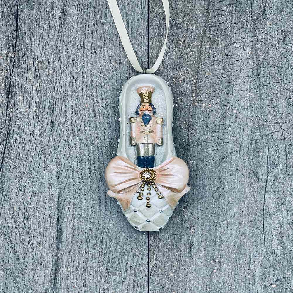 Custom Personalized Ballerina Dancer Gifts Ornament, Nutcracker Inside Ballet Shoe Christmas Ornament, Pointe Shoes Nutcracker Ornament