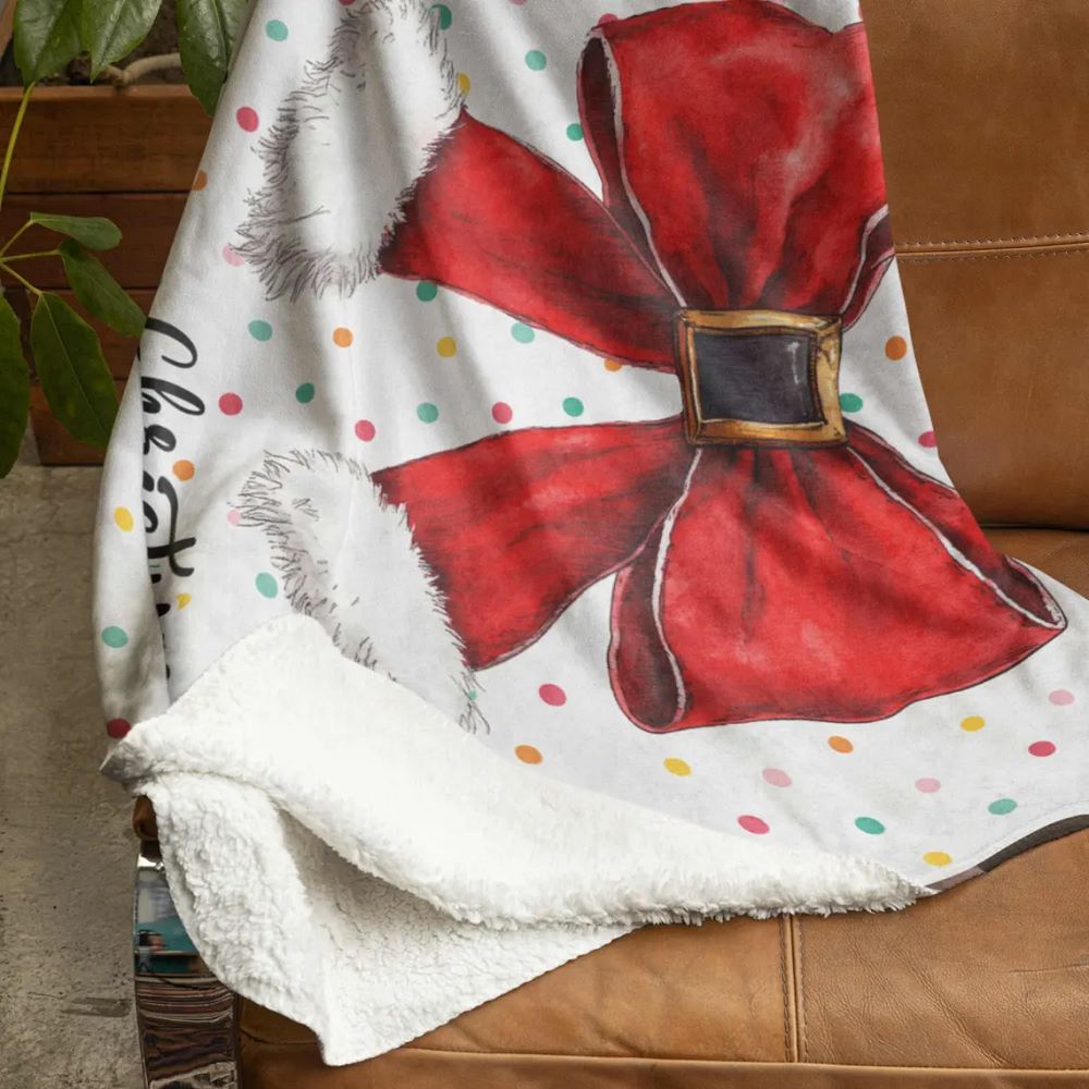 Personalized Christmas Coquette Blanket, Christmas Xmas Girlfriend Wife Women Gift, Holiday Decoration, Custom Christmas Home Farmhouse Decor