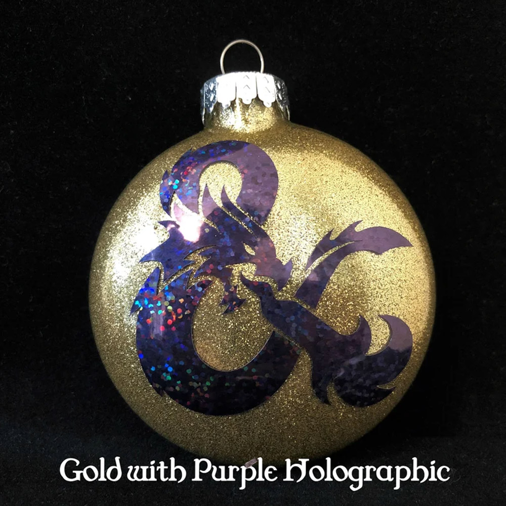 Dragons Inspired Glitter Glass Ornament