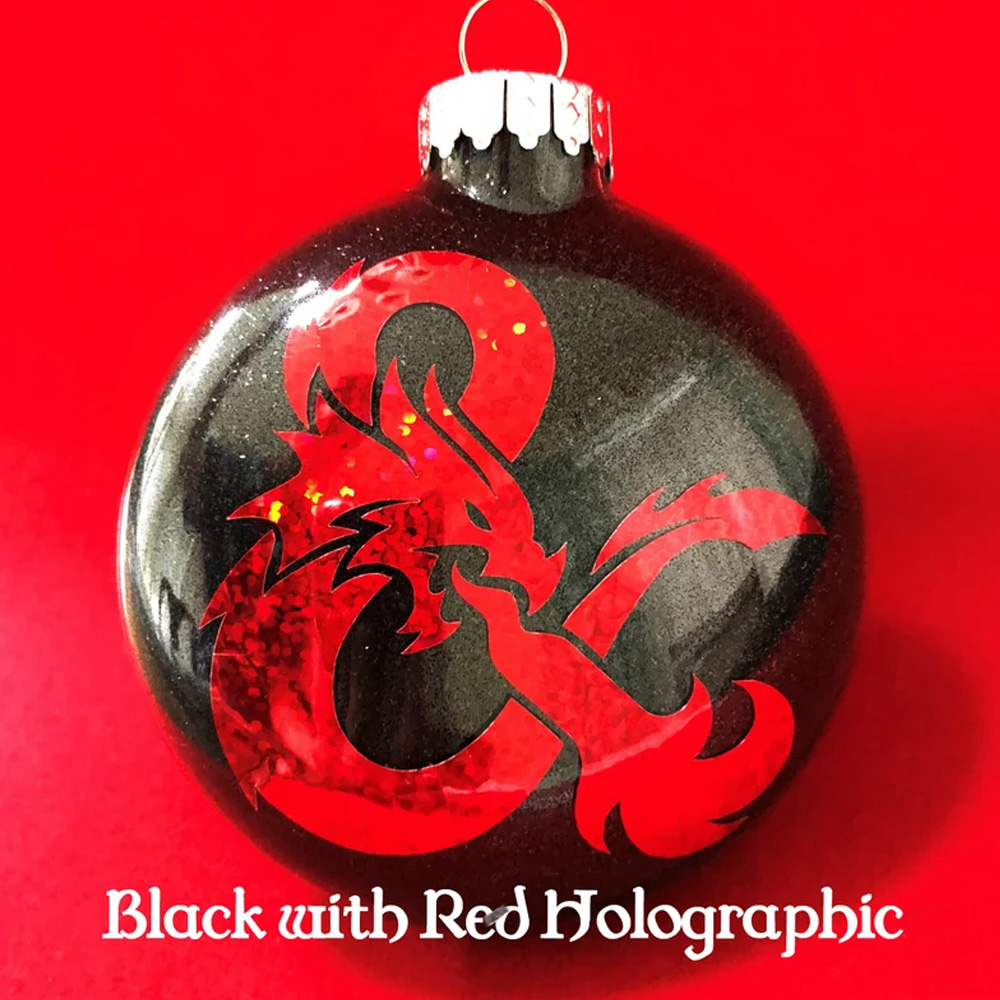 Dragons Inspired Glitter Glass Ornament