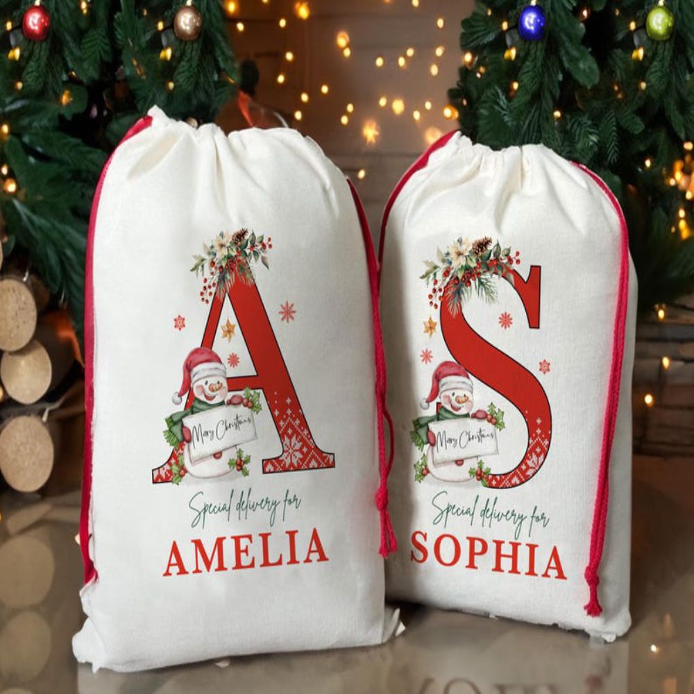 Personalized Santa Sack, Family Christmas Gift Bag