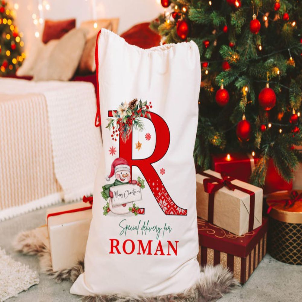 Personalized Santa Sack, Family Christmas Gift Bag