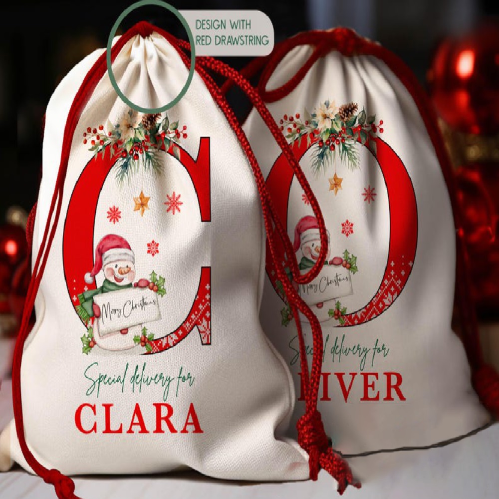 Personalized Santa Sack, Family Christmas Gift Bag