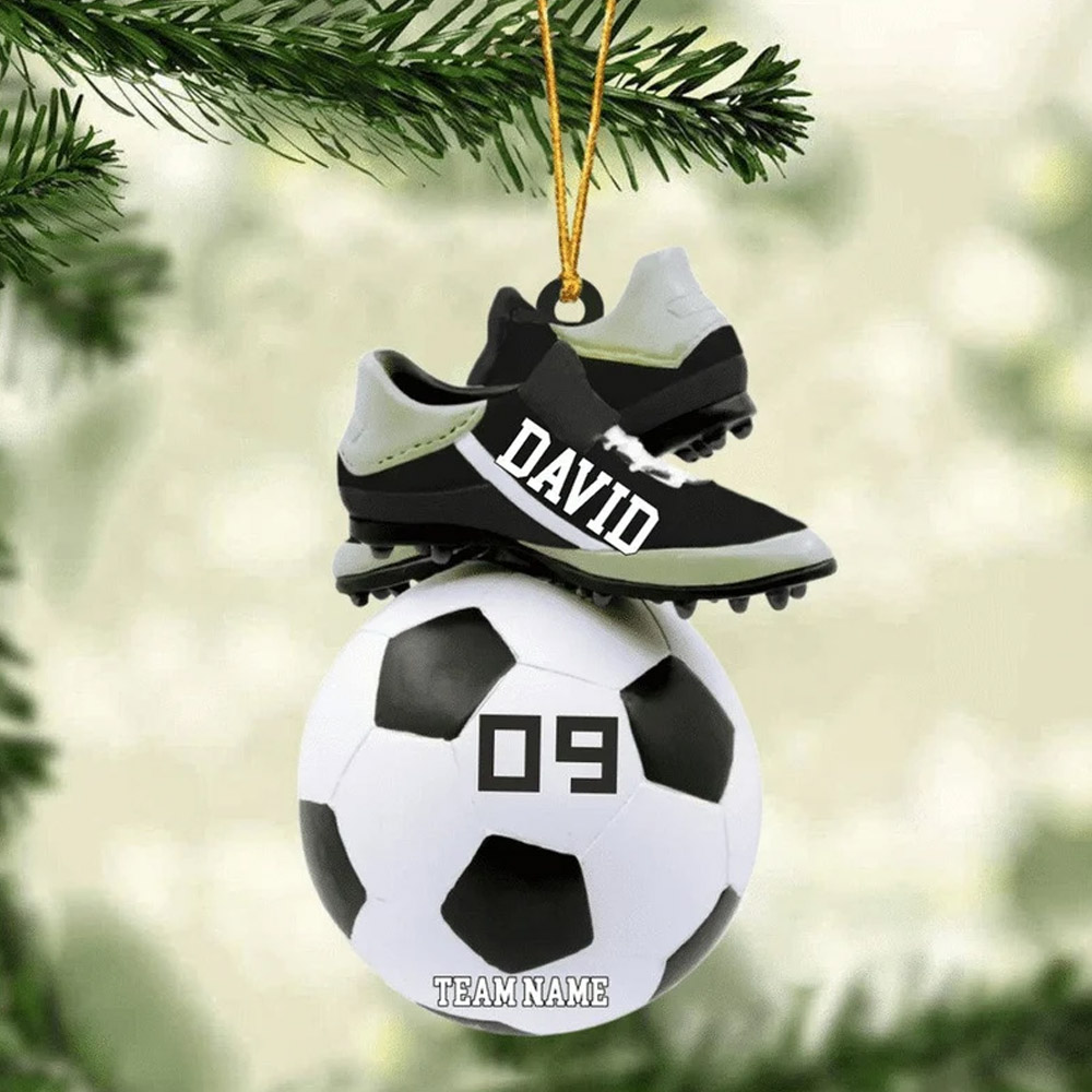 Personalized Soccer Christmas Ornament，Great Gift Idea For Soccer Players，Soccer Lovers ，Christmas Soccer