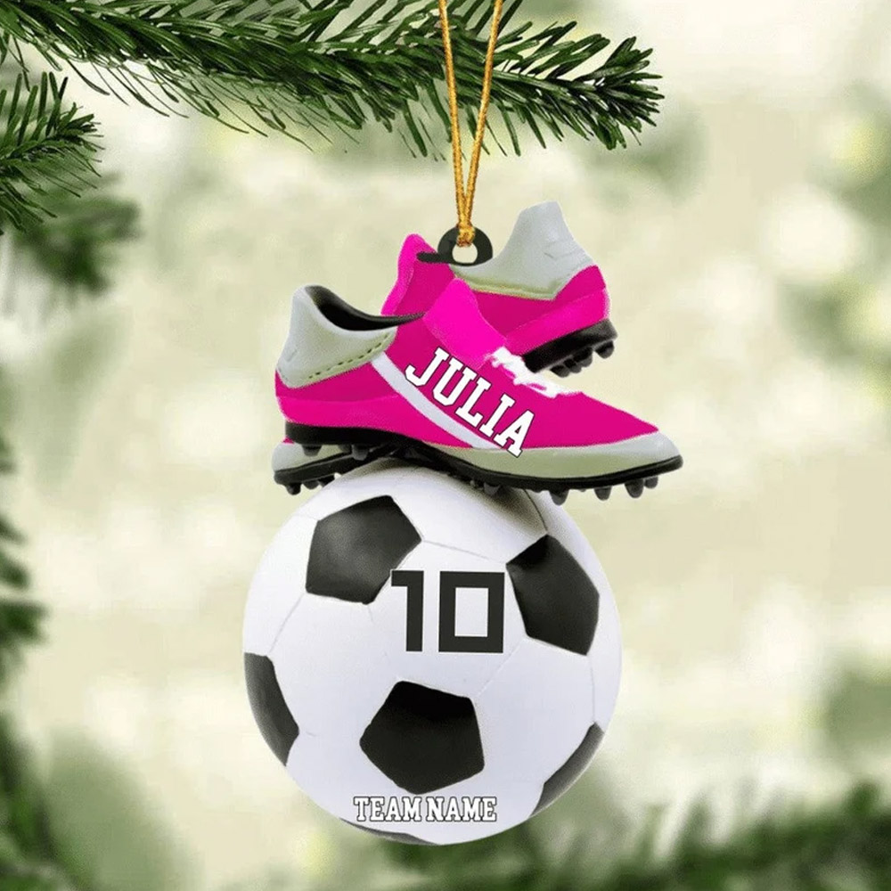 Personalized Soccer Christmas Ornament，Great Gift Idea For Soccer Players，Soccer Lovers ，Christmas Soccer
