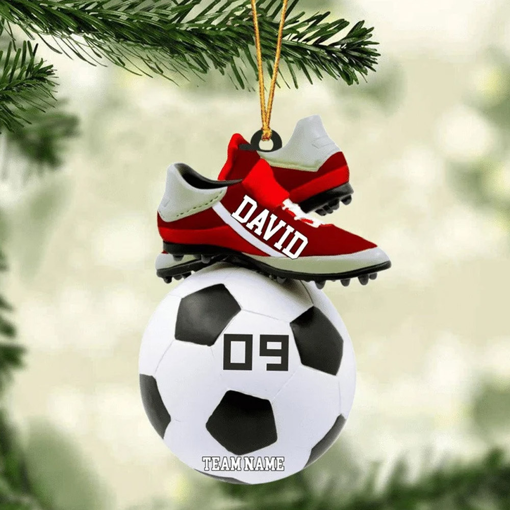 Personalized Soccer Christmas Ornament，Great Gift Idea For Soccer Players，Soccer Lovers ，Christmas Soccer