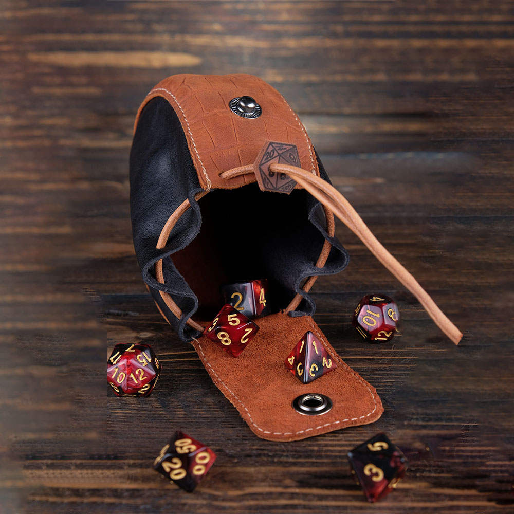 Custom Leather Dice Bag, Dice Pouch, Dice Storage, Handmade Dice Bag, Dungeons & Dragons