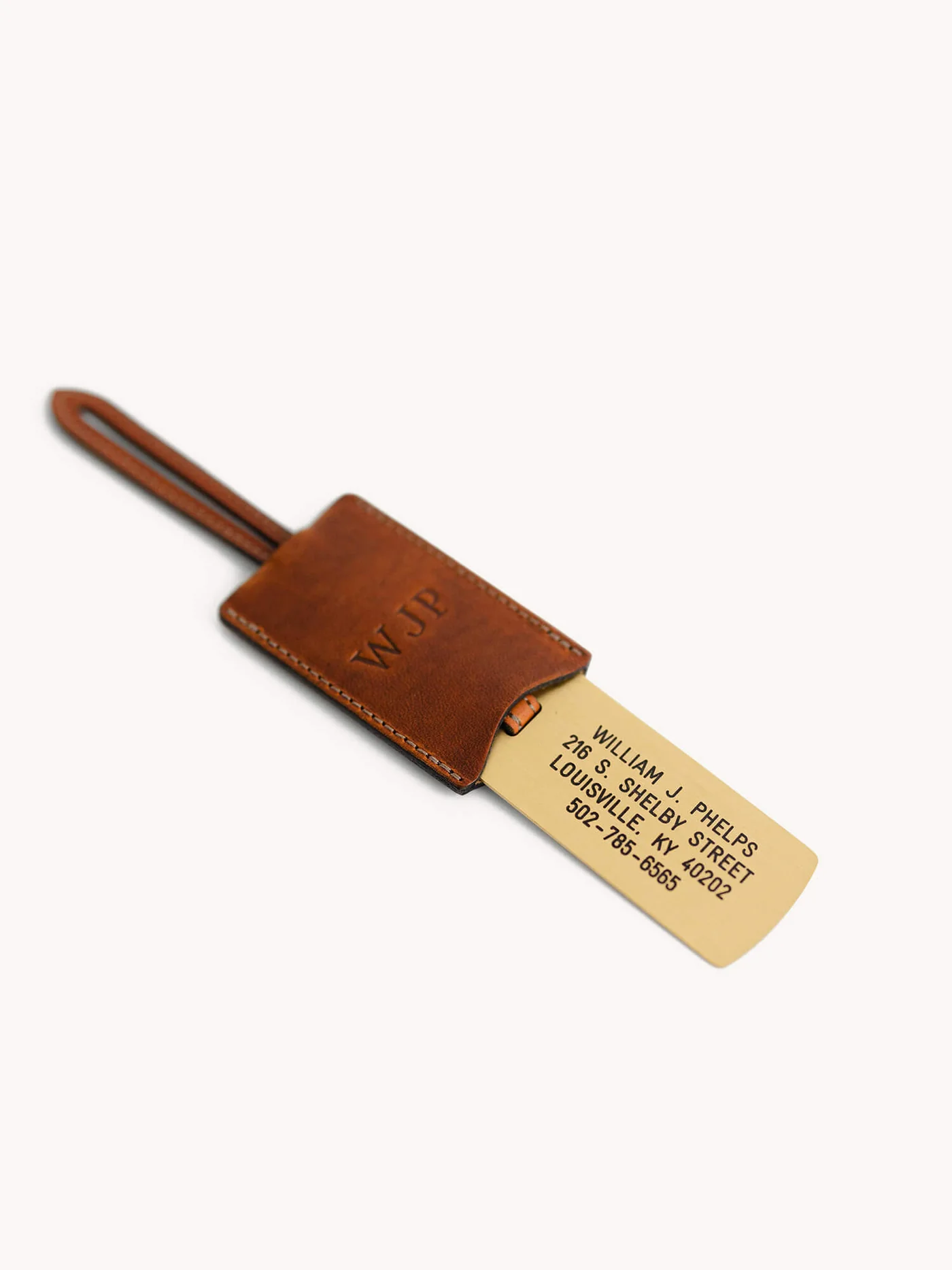 Personalized Solid Brass Luggage Tag