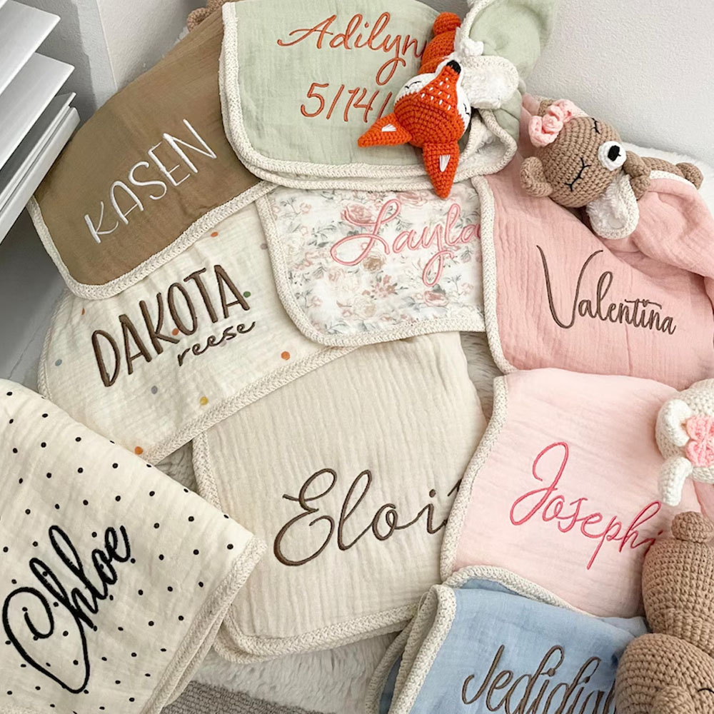Personalized Baby Animals Blanket Embroidery Name,Baby Toy Stuffed Comforter,Newborn Essentials Stuff Must Haves,Baby Shower Gift for Newborn Girl/Boy
