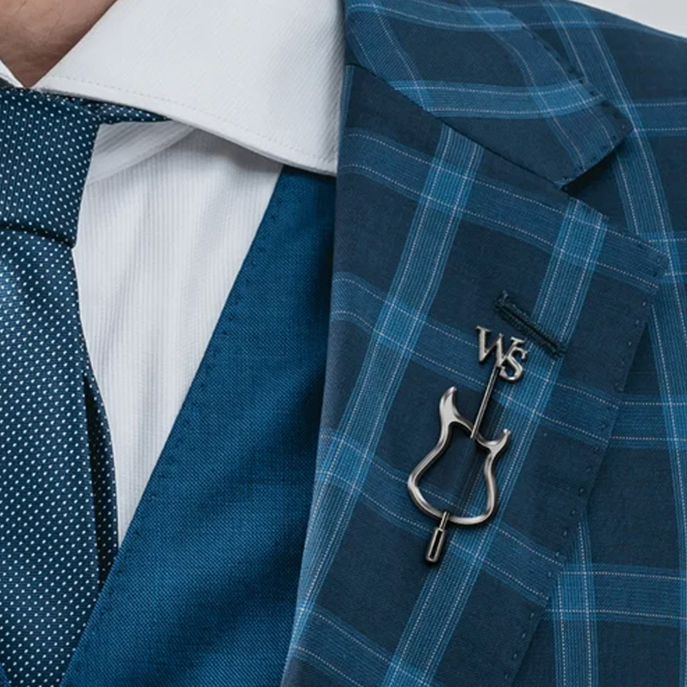 Custom Guitar Lapel Pin with Initials Letter, Mens Lapel Name Pins for Suit, Pins for Backpacks/Hat Accessories Badge, Groom Gift for Music Lovers/Band