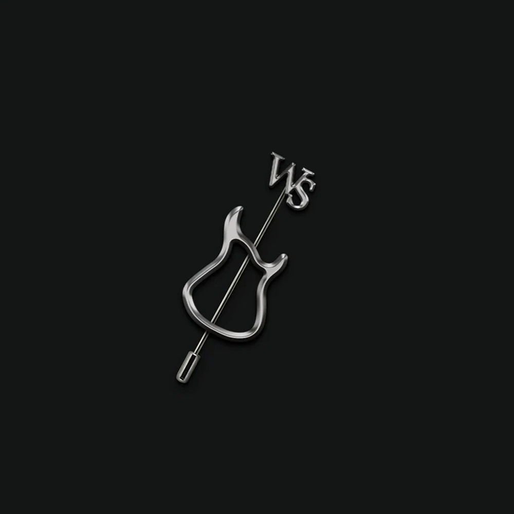 Custom Guitar Lapel Pin with Initials Letter, Mens Lapel Name Pins for Suit, Pins for Backpacks/Hat Accessories Badge, Groom Gift for Music Lovers/Band