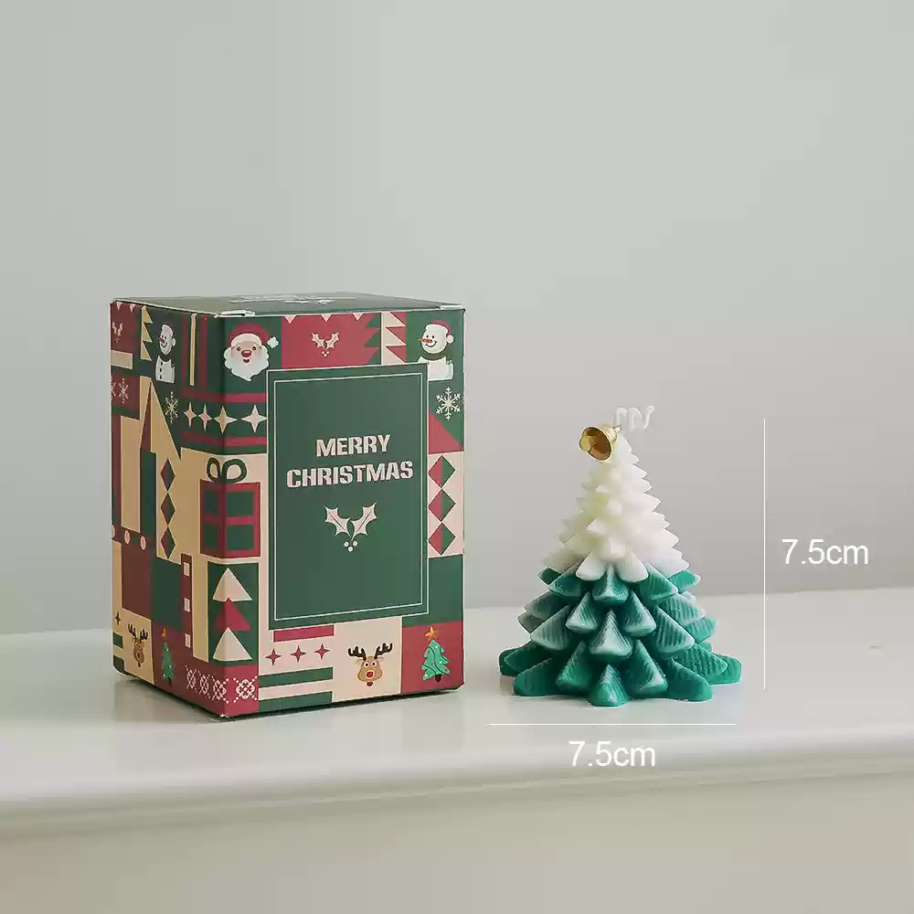 Charming Christmas Tree Candle, Beautifully Crafted Christmas Tree Wax Candle for Festive Cheer