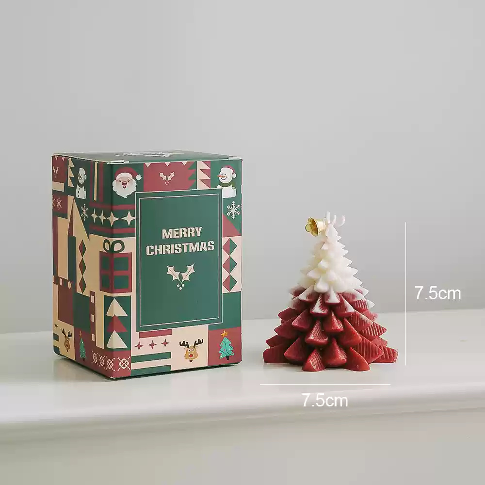 Charming Christmas Tree Candle, Beautifully Crafted Christmas Tree Wax Candle for Festive Cheer