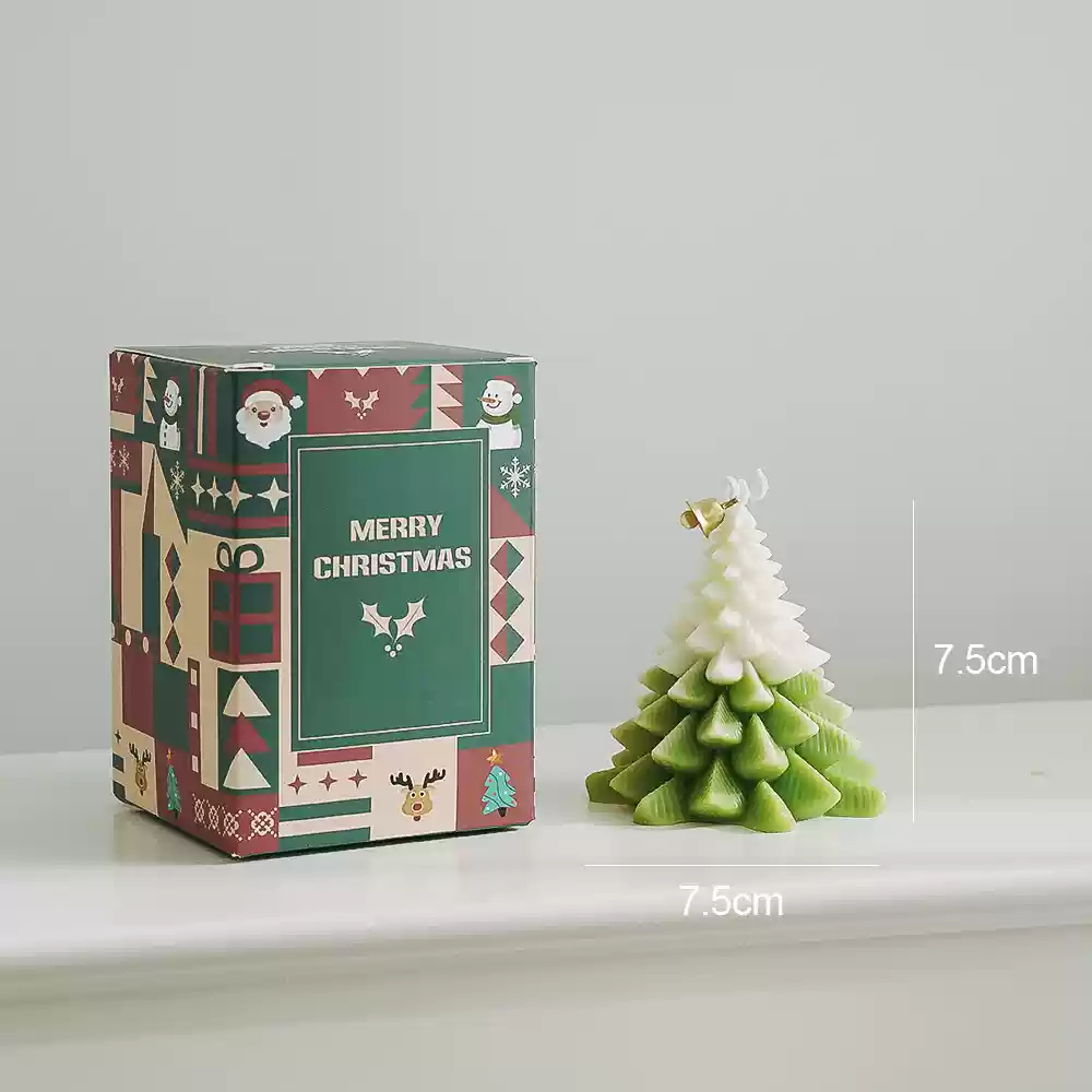 Charming Christmas Tree Candle, Beautifully Crafted Christmas Tree Wax Candle for Festive Cheer