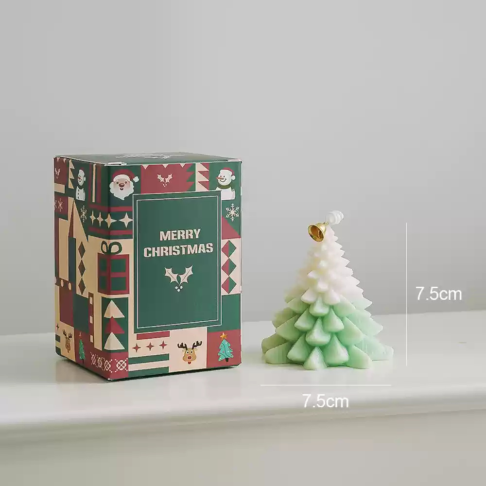 Charming Christmas Tree Candle, Beautifully Crafted Christmas Tree Wax Candle for Festive Cheer