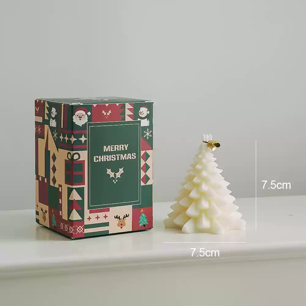 Charming Christmas Tree Candle, Beautifully Crafted Christmas Tree Wax Candle for Festive Cheer