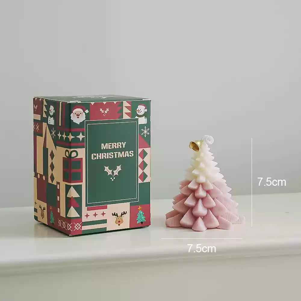 Charming Christmas Tree Candle, Beautifully Crafted Christmas Tree Wax Candle for Festive Cheer