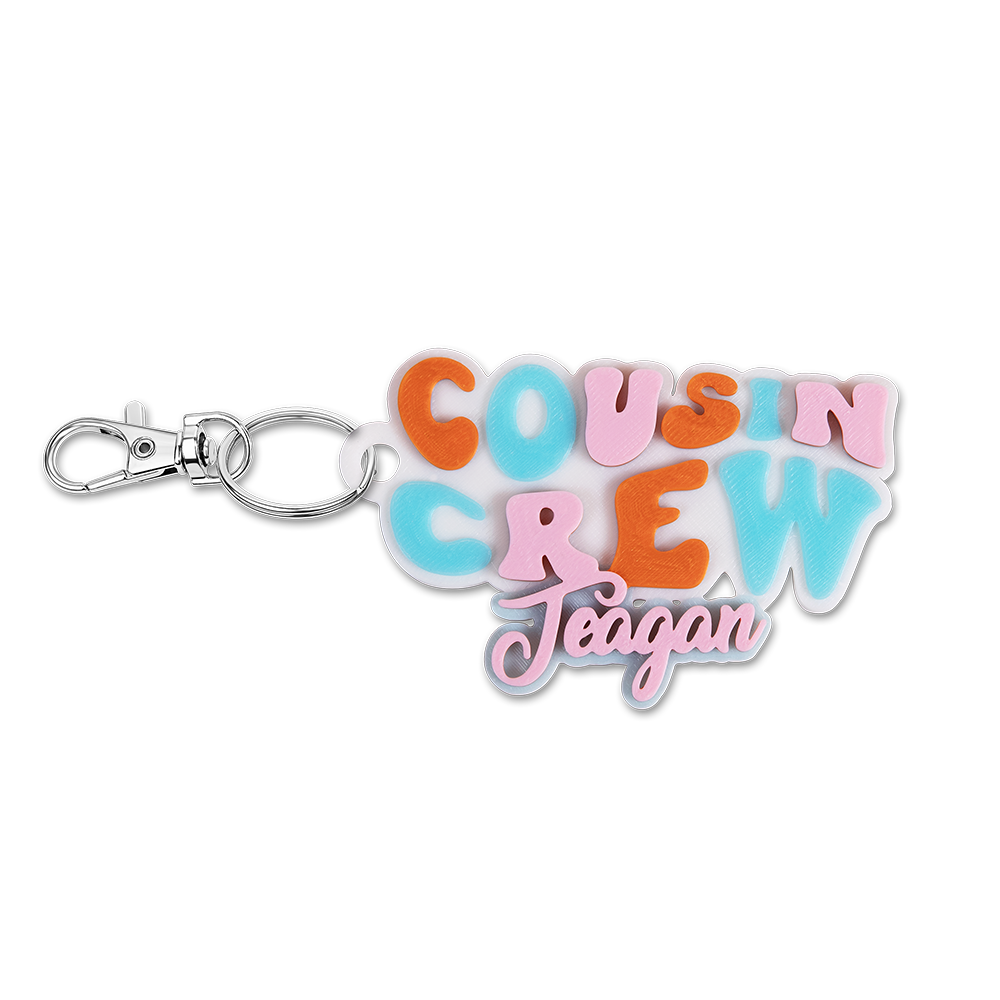 Personalized Family Bond Keyring, COUSIN CREW Custom Keychain, Perfect Gift for Loved Ones Stylish Cousin Crew Pendant