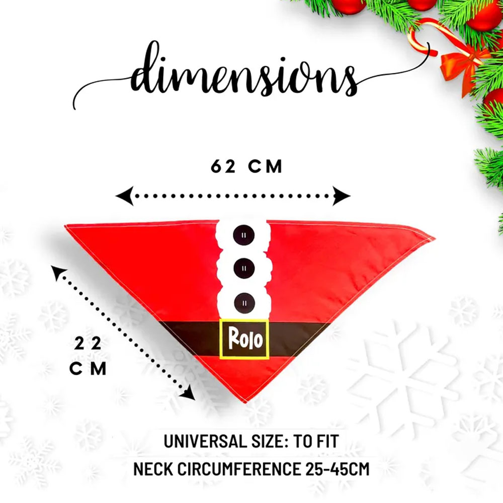 Personalized Puppy First Xmas Acessories, Elf Christmas Dog Bandana, Fun Cute Gift, Tie on Universal Size