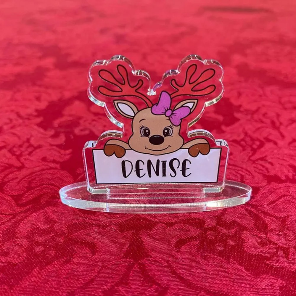 Personalized Christmas Reindeer Name Setting, Xmas Table Name Settings, Cute Reindeer Name Settings, Christmas Dinner Party Name Setting