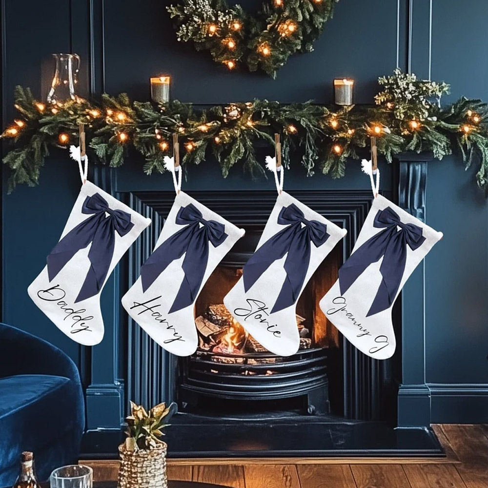 Personalized Christmas Stockings, Christmas Gifts, Bow Christmas Stocking, Christmas Decorations, Custom Family Stockings, Holiday Decor