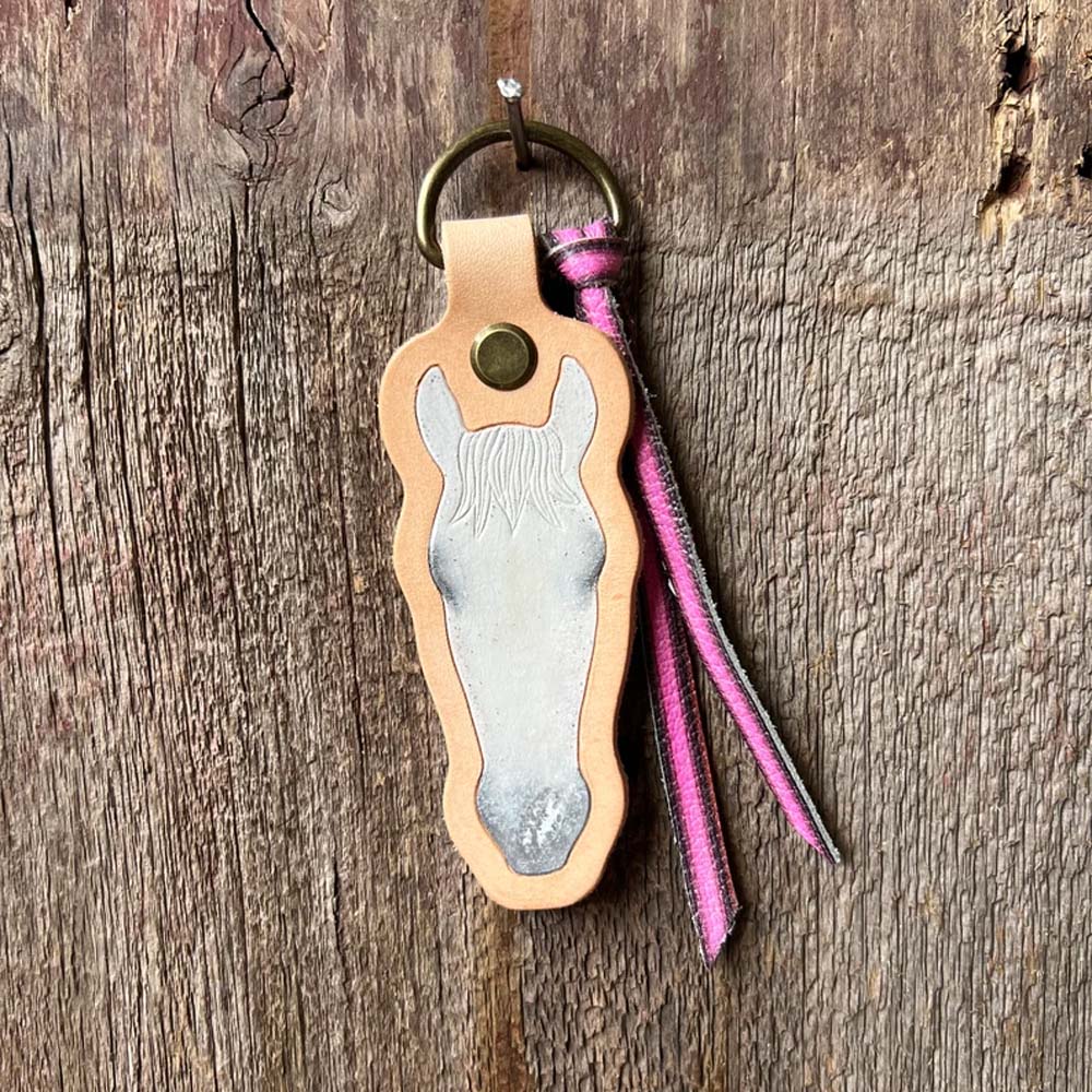 Custom Horse Art Custom Leather Horsehead Keychain, Equestrian Keepsake & Memorial Gift