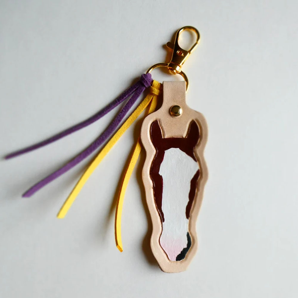 Custom Horse Art Custom Leather Horsehead Keychain, Equestrian Keepsake & Memorial Gift