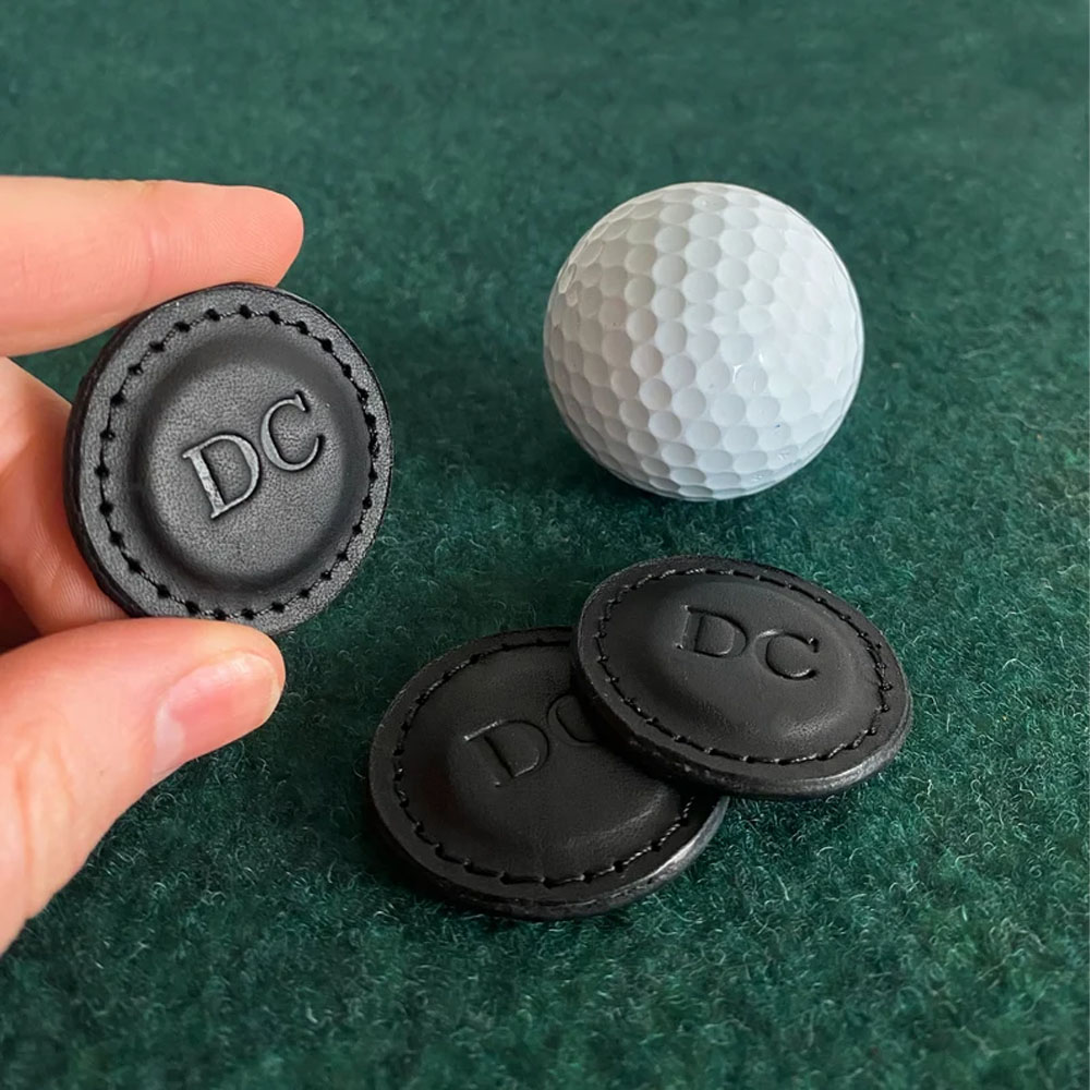 Premium Leather Golf Ball Marker Set of 2!